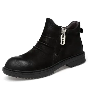 Angelo Ricci™ Designer Genuine Leather Ankle Boots
