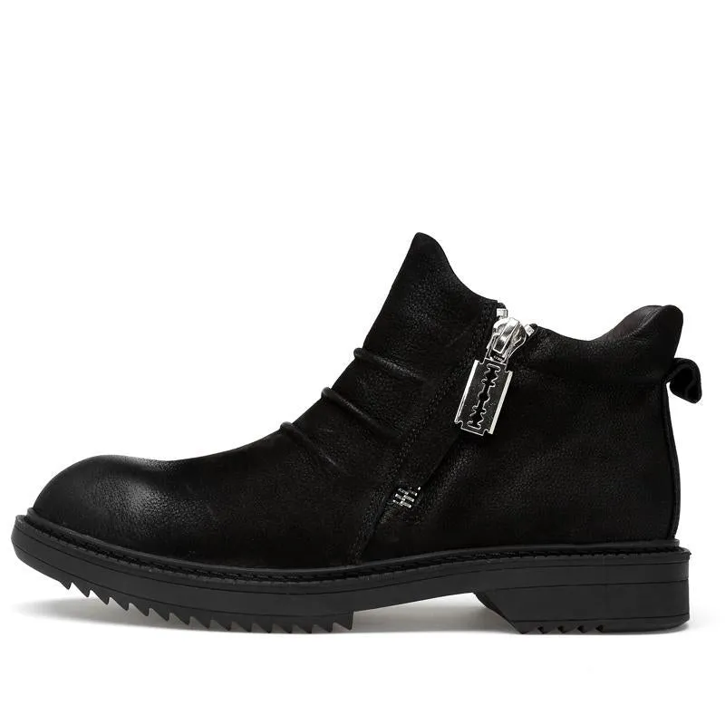 Angelo Ricci™ Designer Genuine Leather Ankle Boots