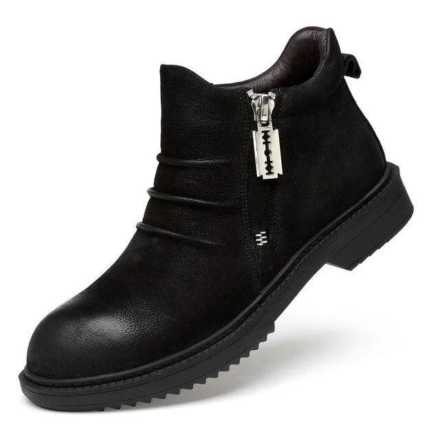 Angelo Ricci™ Designer Genuine Leather Ankle Boots