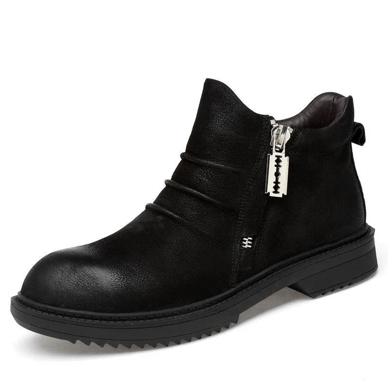 Angelo Ricci™ Designer Genuine Leather Ankle Boots