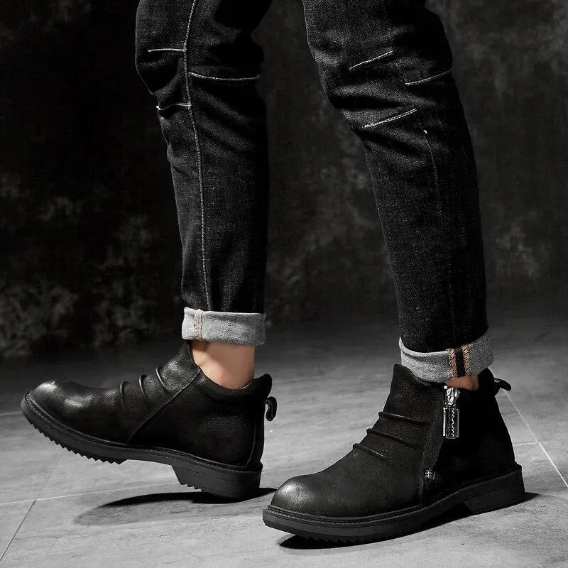 Angelo Ricci™ Designer Genuine Leather Ankle Boots