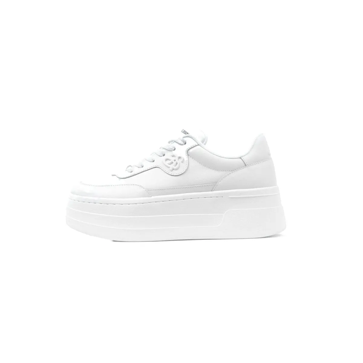 Ann Andelman Logo Heel Platform Sneaker All White