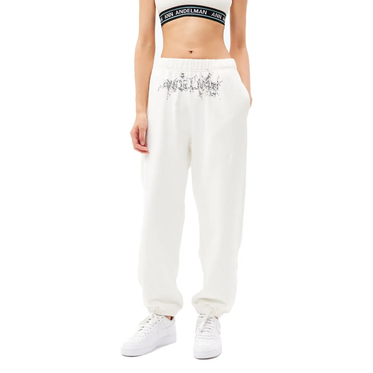 Ann Andelman Logo Heel Platform Sneaker All White