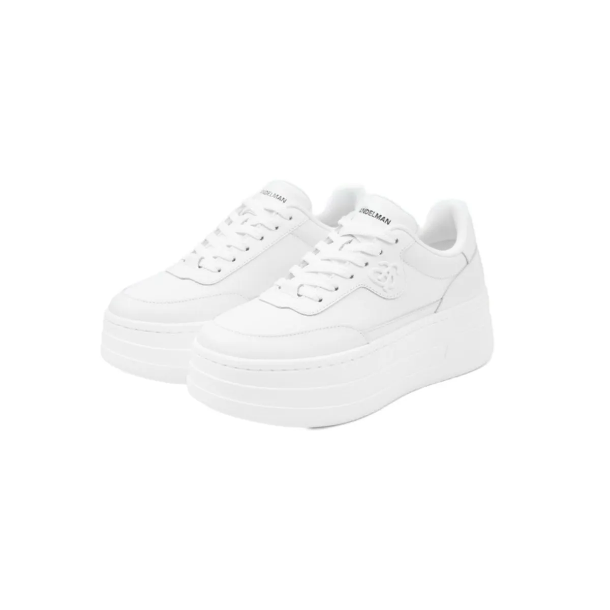 Ann Andelman Logo Heel Platform Sneaker All White