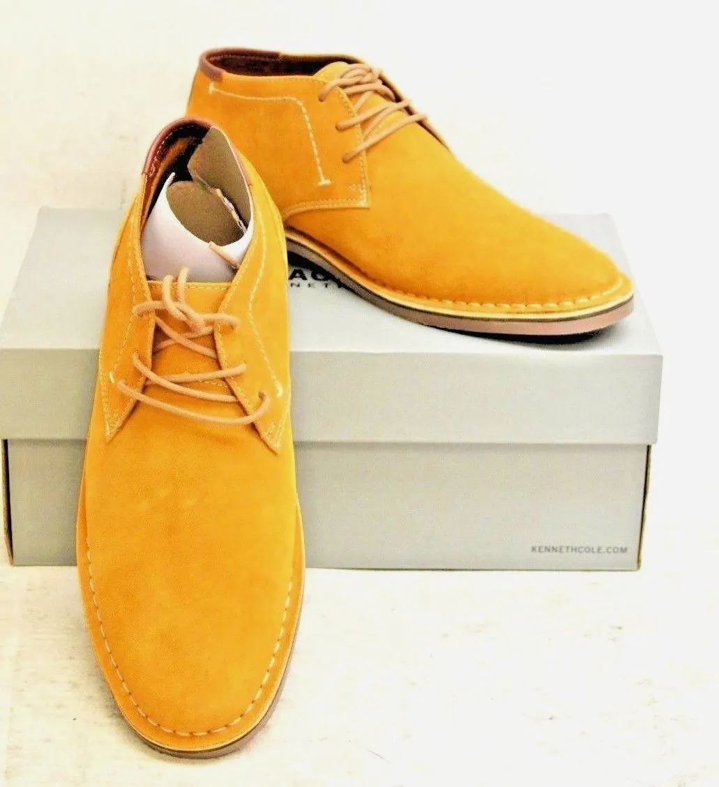 Authentic Men's Kenneth Cole Reaction Desert Sun Suede Chukka Boots Shoes Yellow