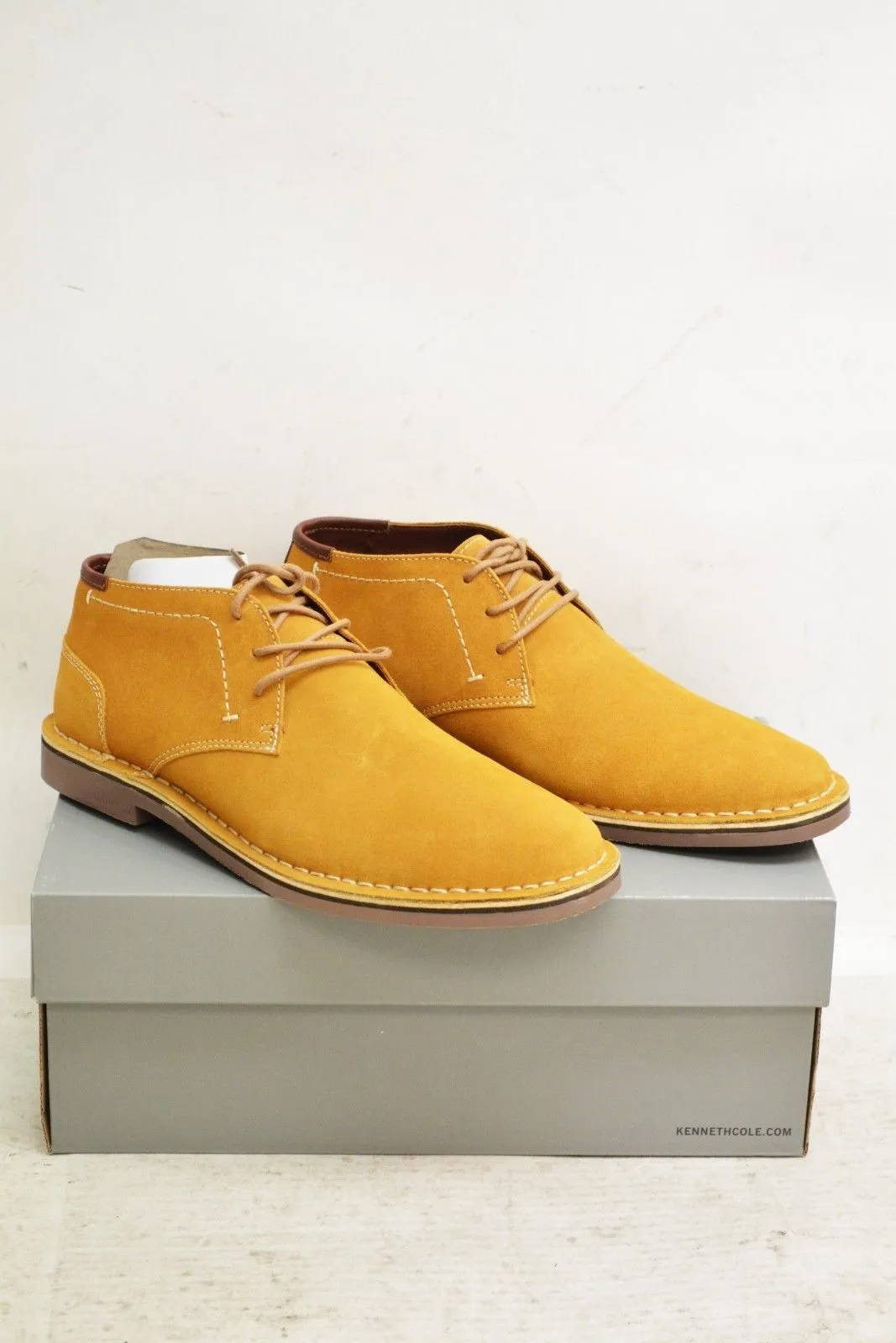 Authentic Men's Kenneth Cole Reaction Desert Sun Suede Chukka Boots Shoes Yellow