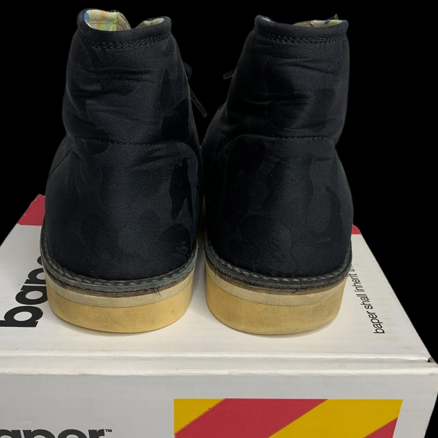 BAPE | 2008 Jacquard/Multi Camo Chukka Boots (Black) | 10