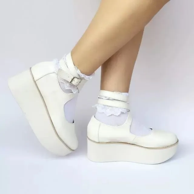 (BFM)Antaina~Punk Lolita High Platforms Shoes Lolita Ankle Strap Shoes