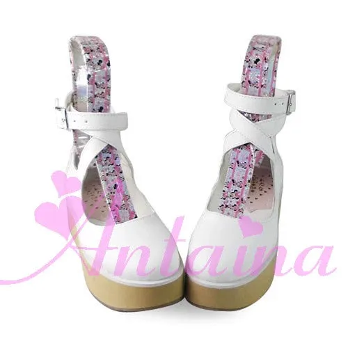 (BFM)Antaina~Punk Lolita High Platforms Shoes Lolita Ankle Strap Shoes
