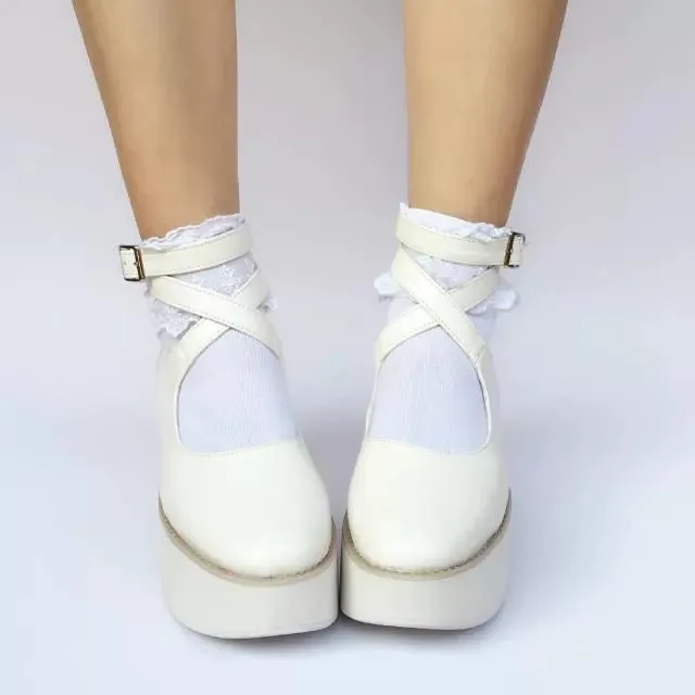 (BFM)Antaina~Punk Lolita High Platforms Shoes Lolita Ankle Strap Shoes