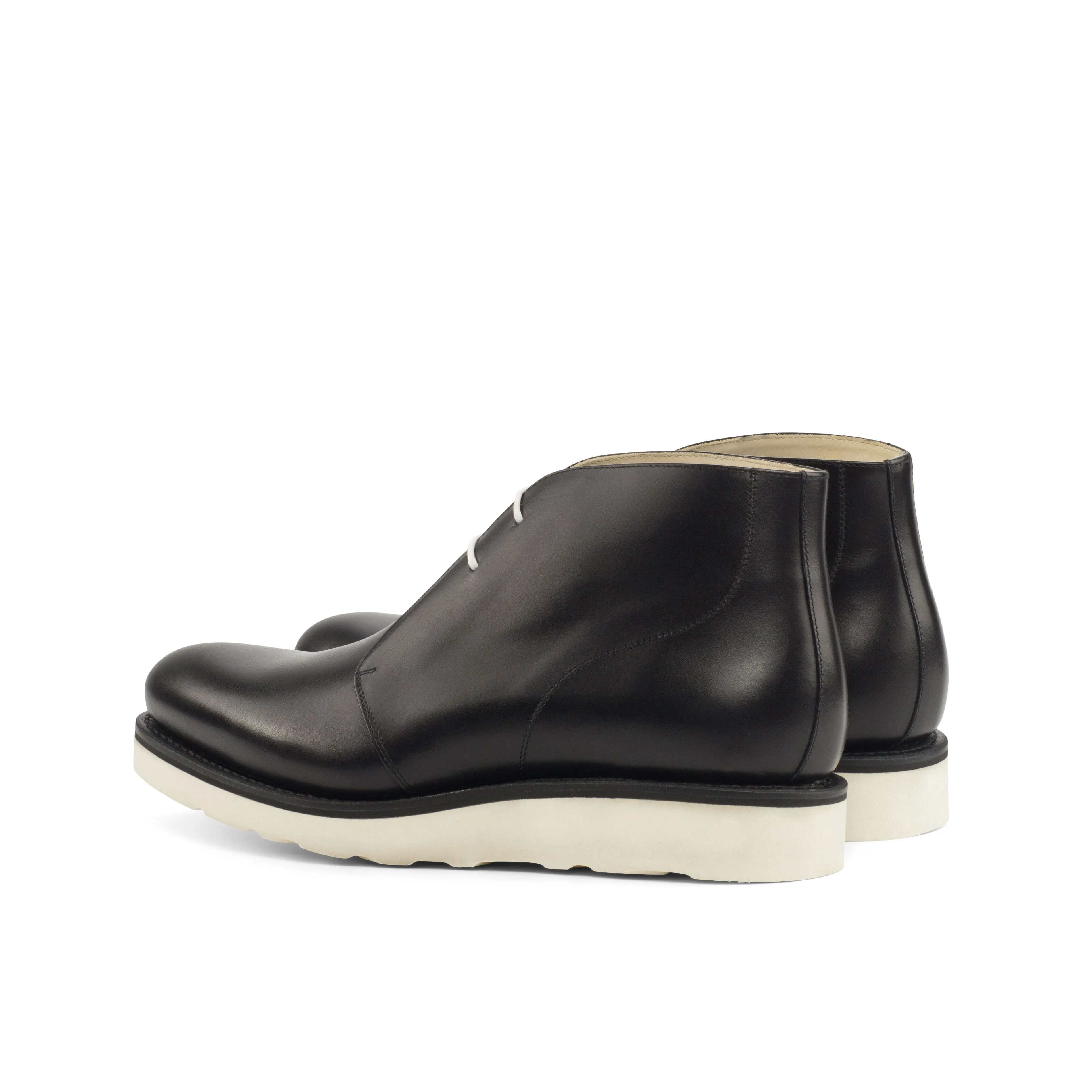 Black Calf Leather Chukka Boots