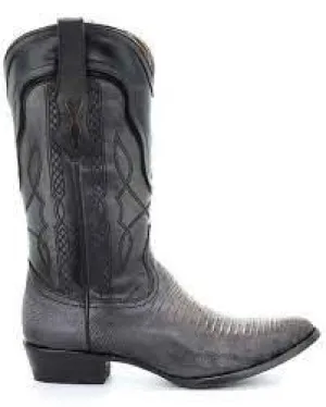 Corral Boots Men's Grey Lizard Teju Embroidery Round Toe Boots