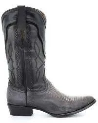 Corral Boots Men's Grey Lizard Teju Embroidery Round Toe Boots