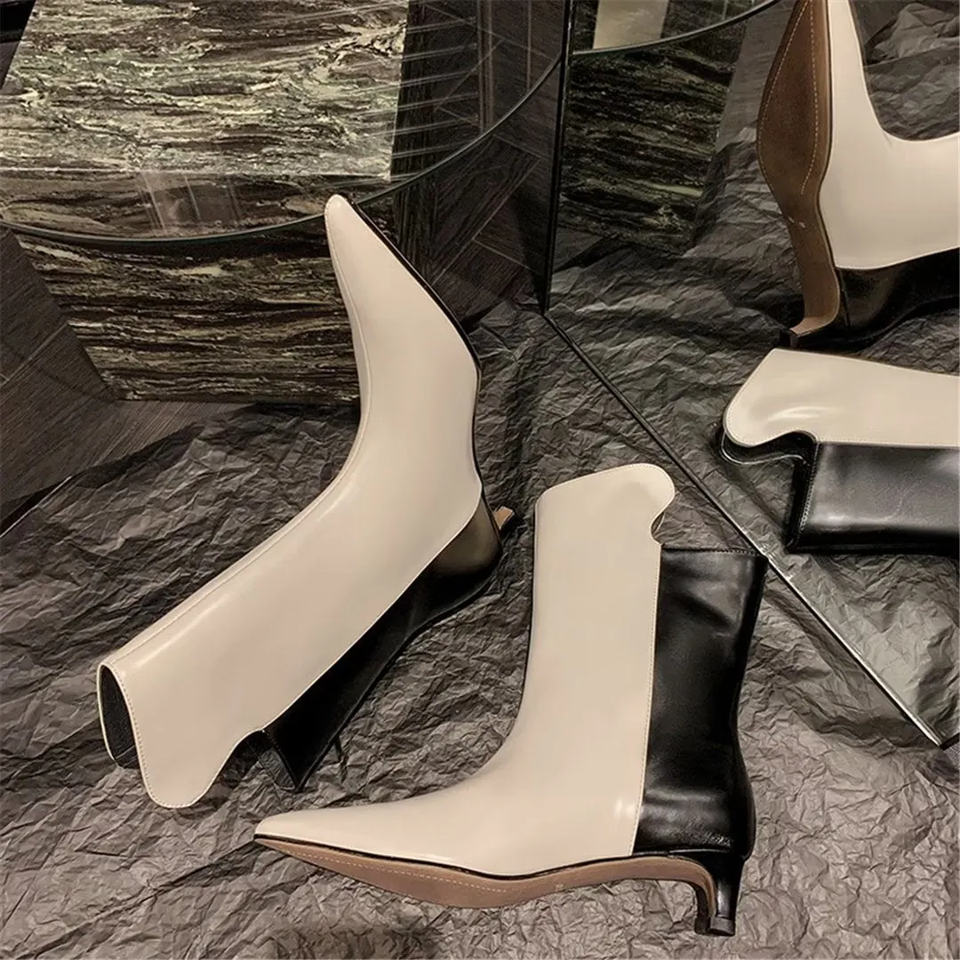 CrocChic Pointed Leather Winter Boots