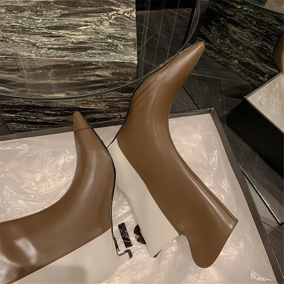 CrocChic Pointed Leather Winter Boots