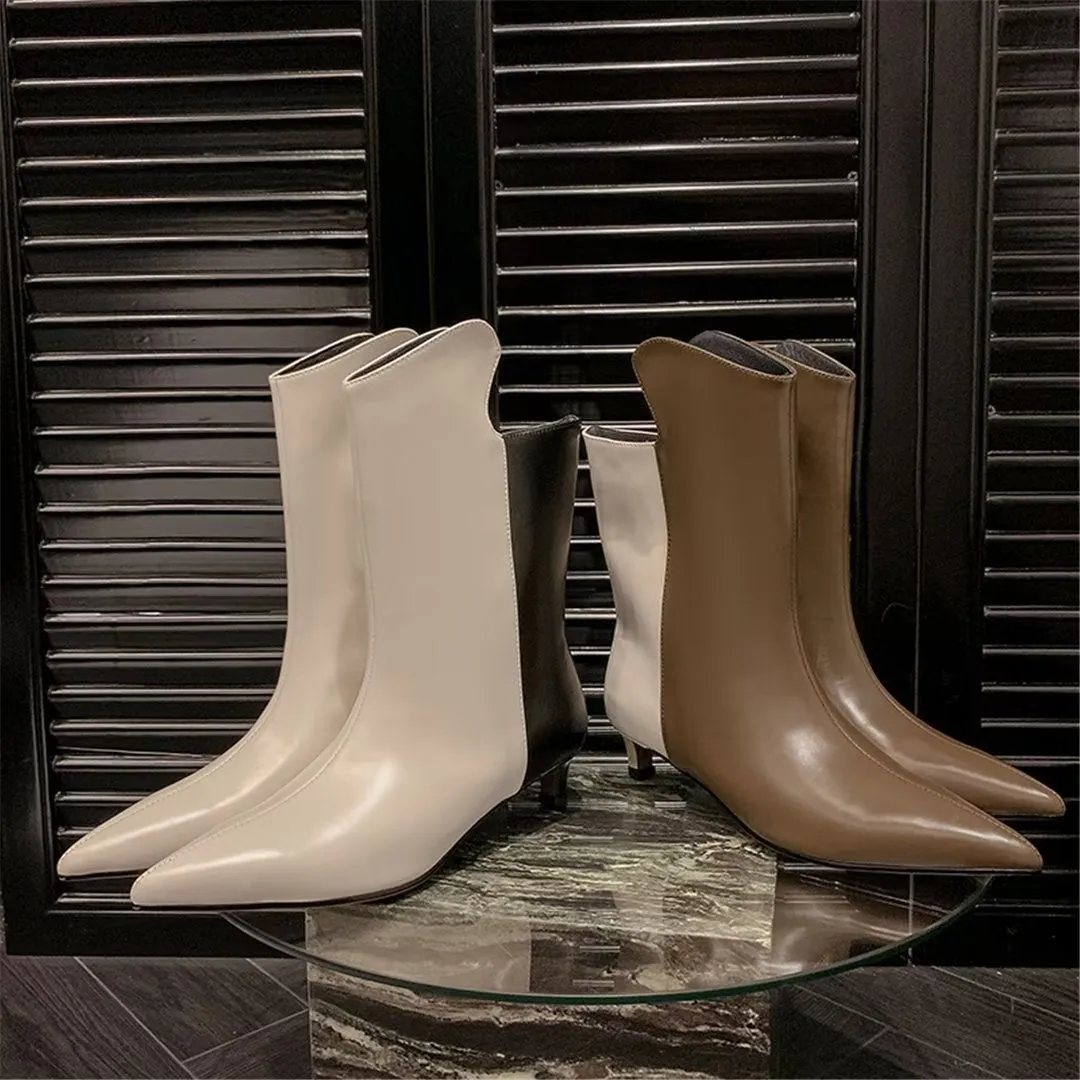 CrocChic Pointed Leather Winter Boots