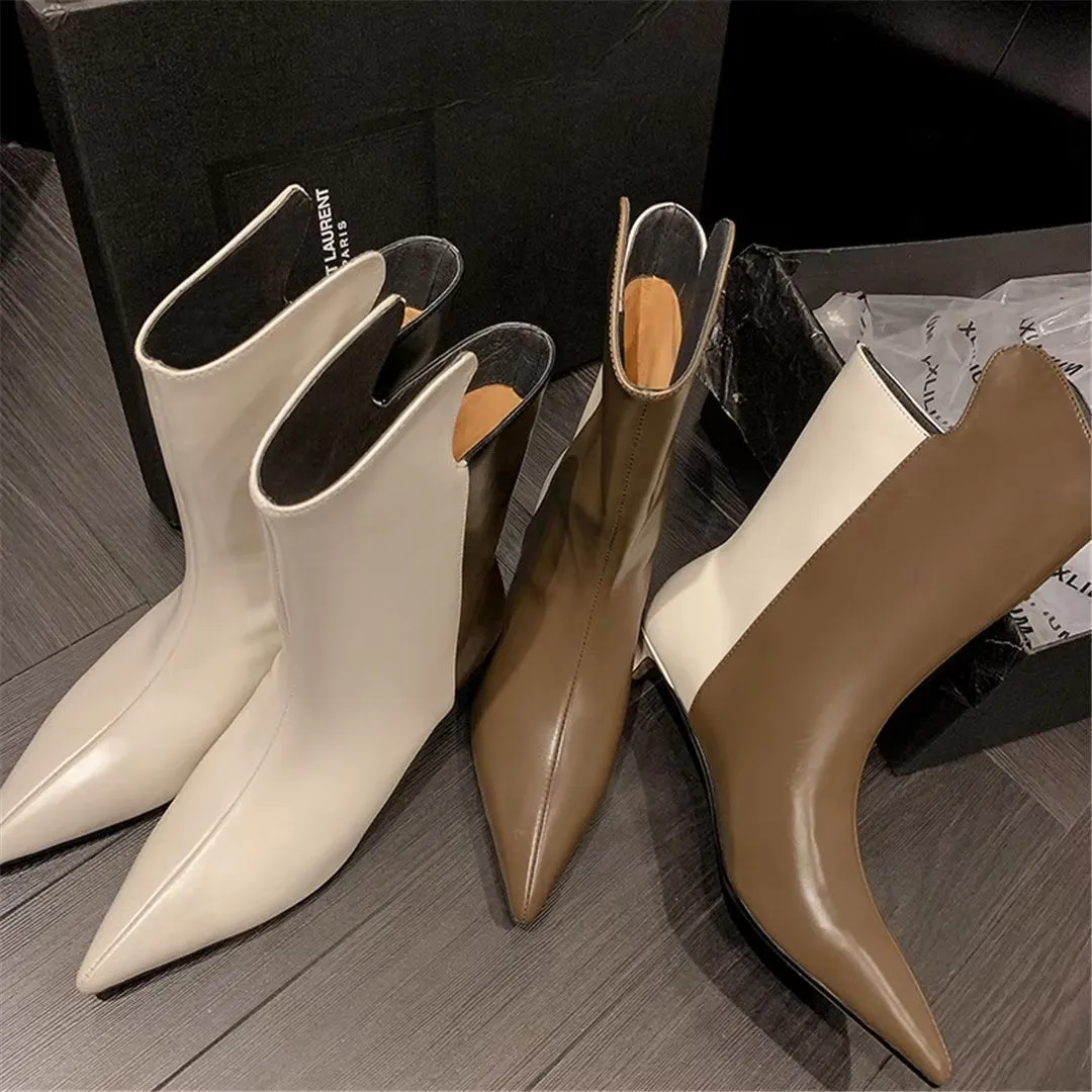 CrocChic Pointed Leather Winter Boots
