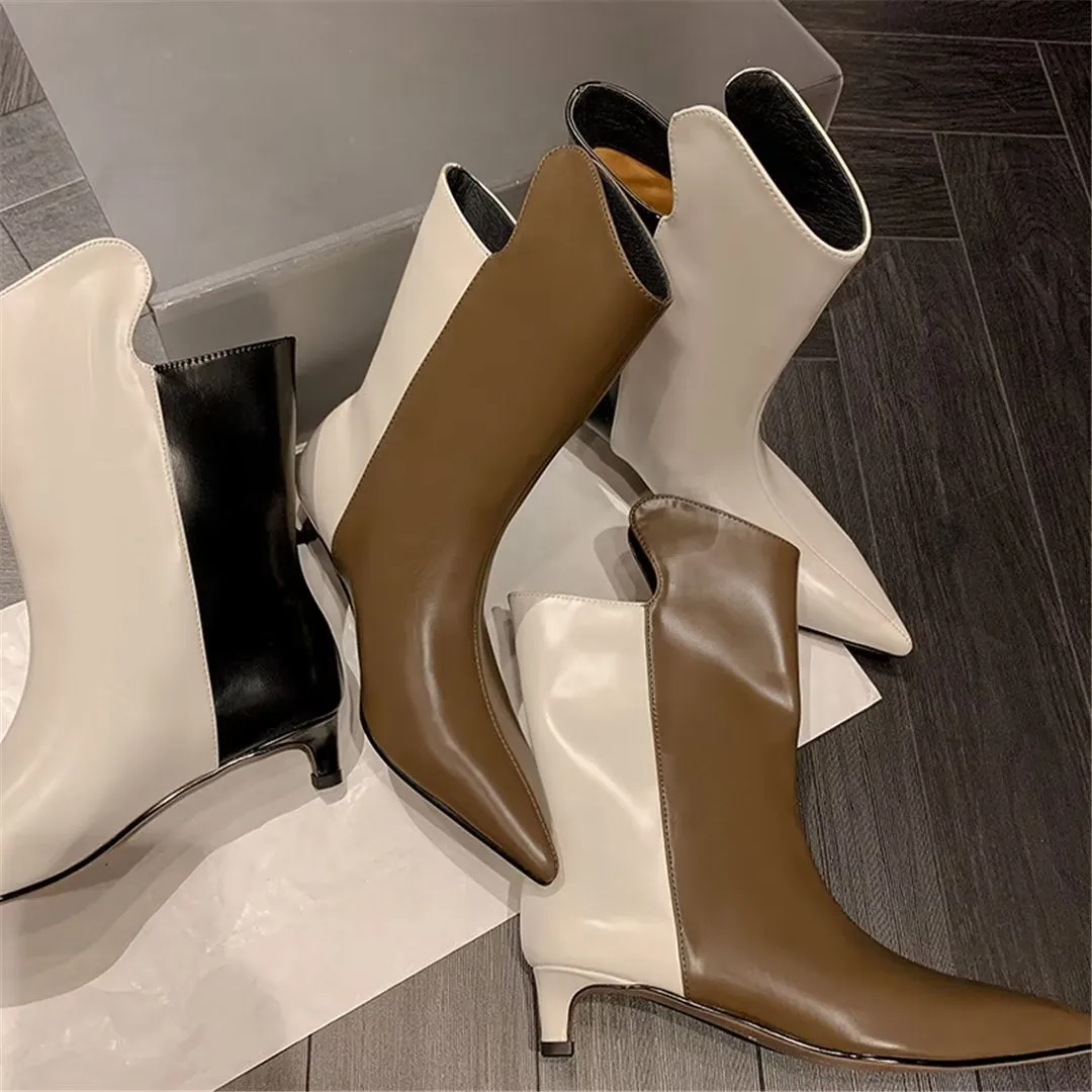 CrocChic Pointed Leather Winter Boots
