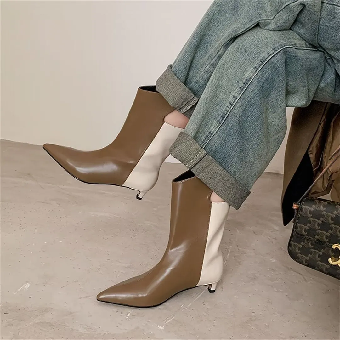 CrocChic Pointed Leather Winter Boots
