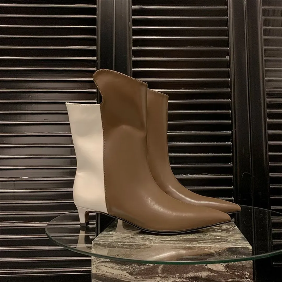 CrocChic Pointed Leather Winter Boots