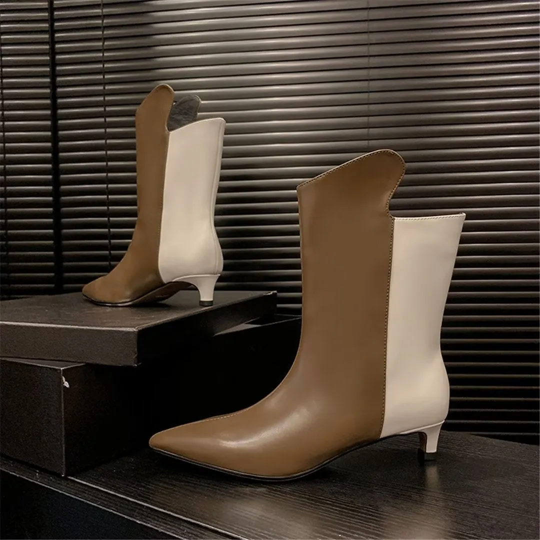 CrocChic Pointed Leather Winter Boots