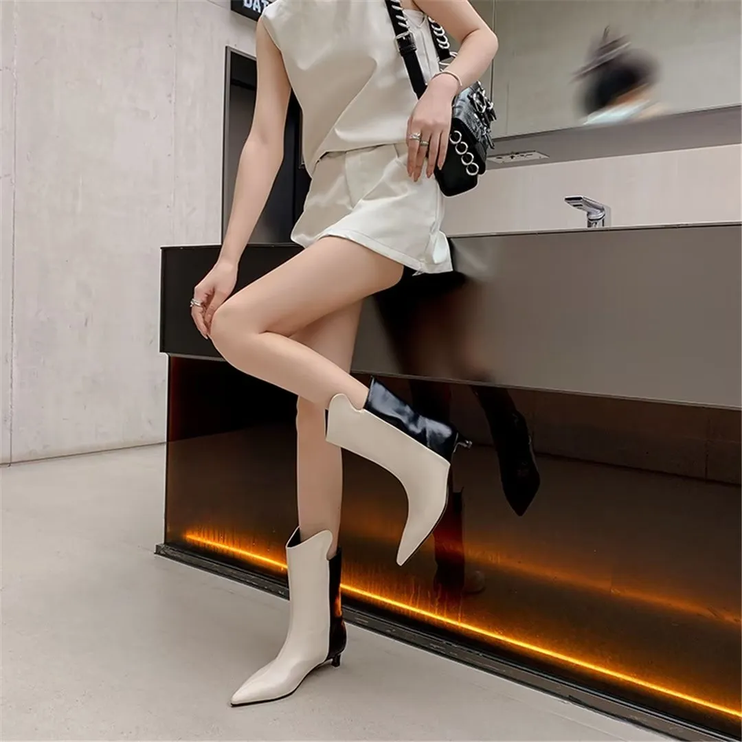 CrocChic Pointed Leather Winter Boots