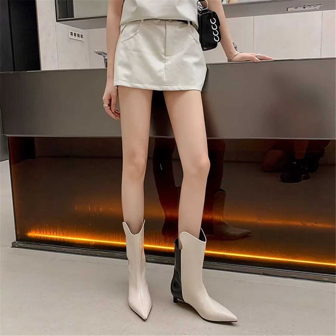 CrocChic Pointed Leather Winter Boots