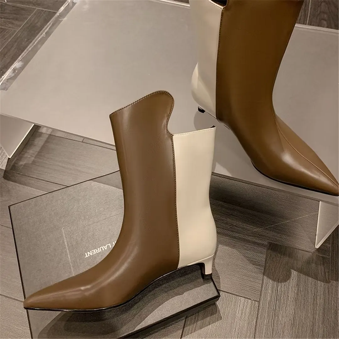 CrocChic Pointed Leather Winter Boots