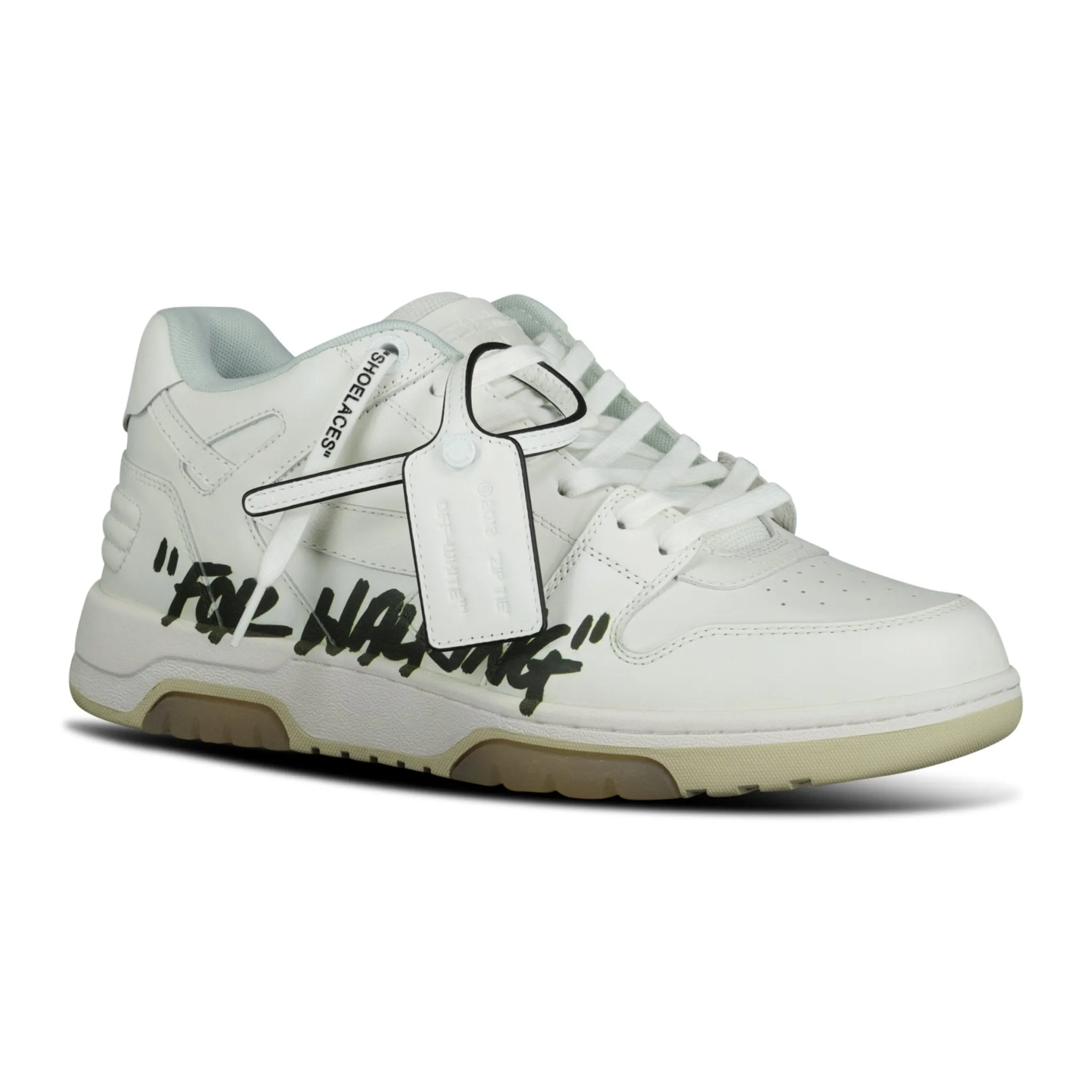 For Walking' Out Of Office Low-Top Leather Trainers White & Black