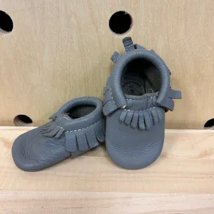 Grey Fringe Moccasins