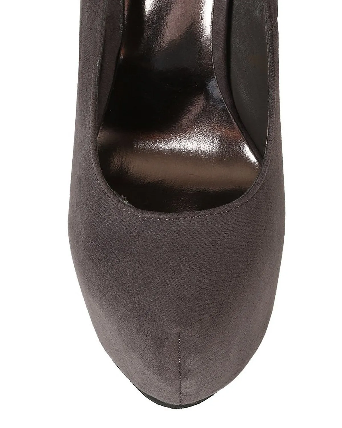 Grey Hidden Platform High Heel Stiletto Pump