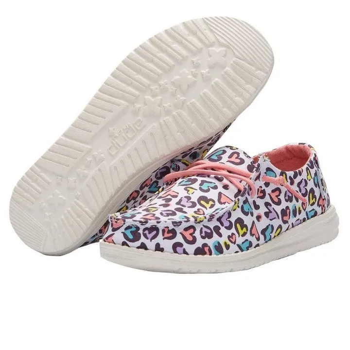 HEYDUDE WENDY YOUTH WHITE LEOPARD
