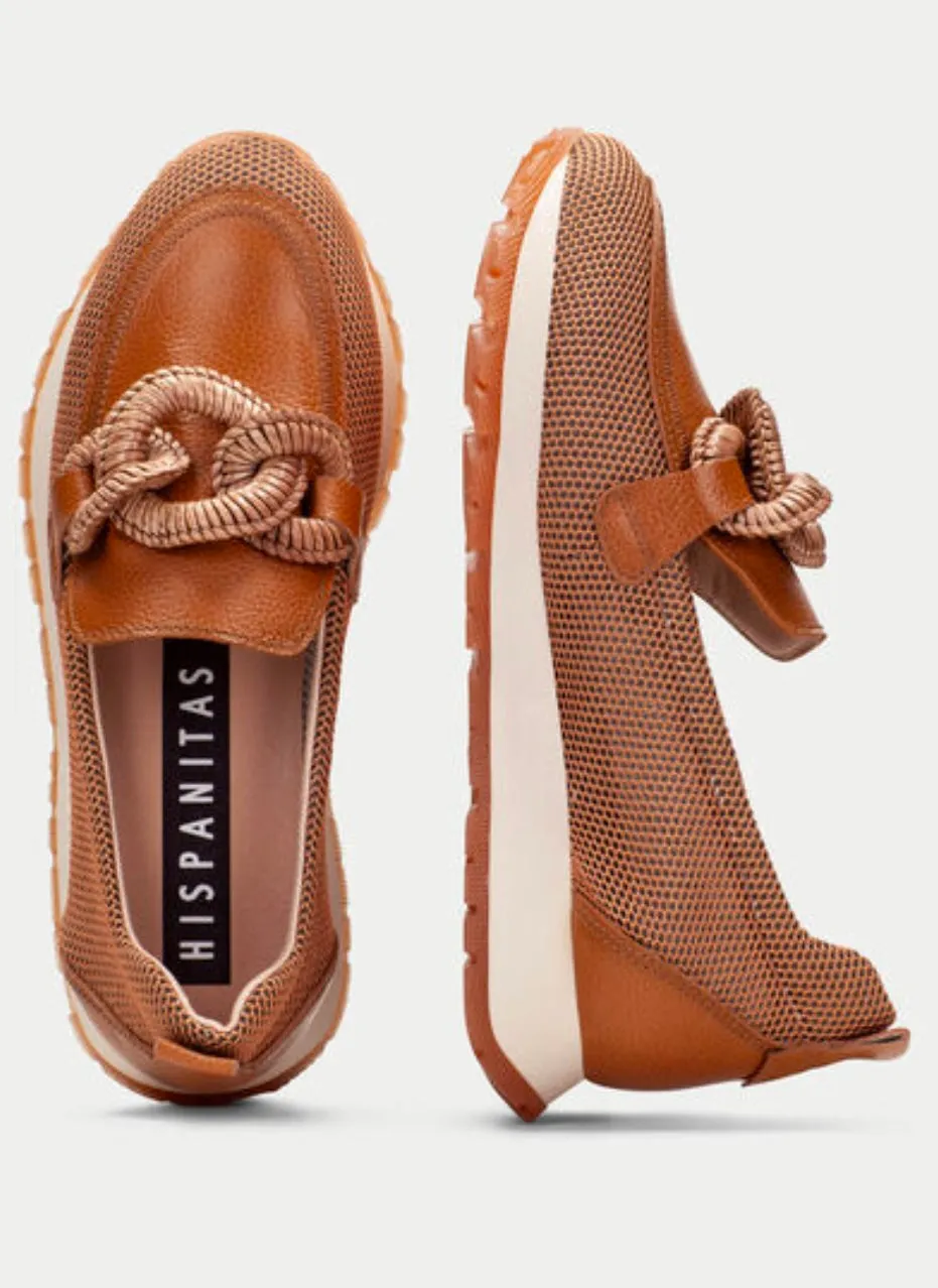 Hispanitas tan leather moccasins