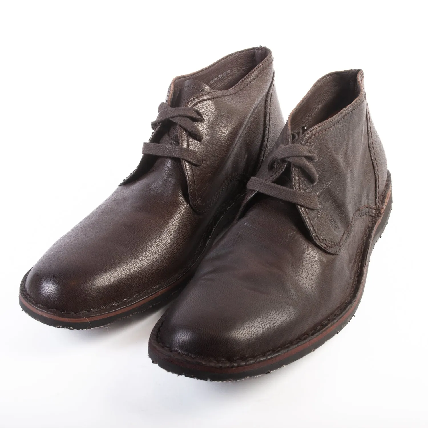 John Varvatos Brown Leather Hipster Chukka Boots