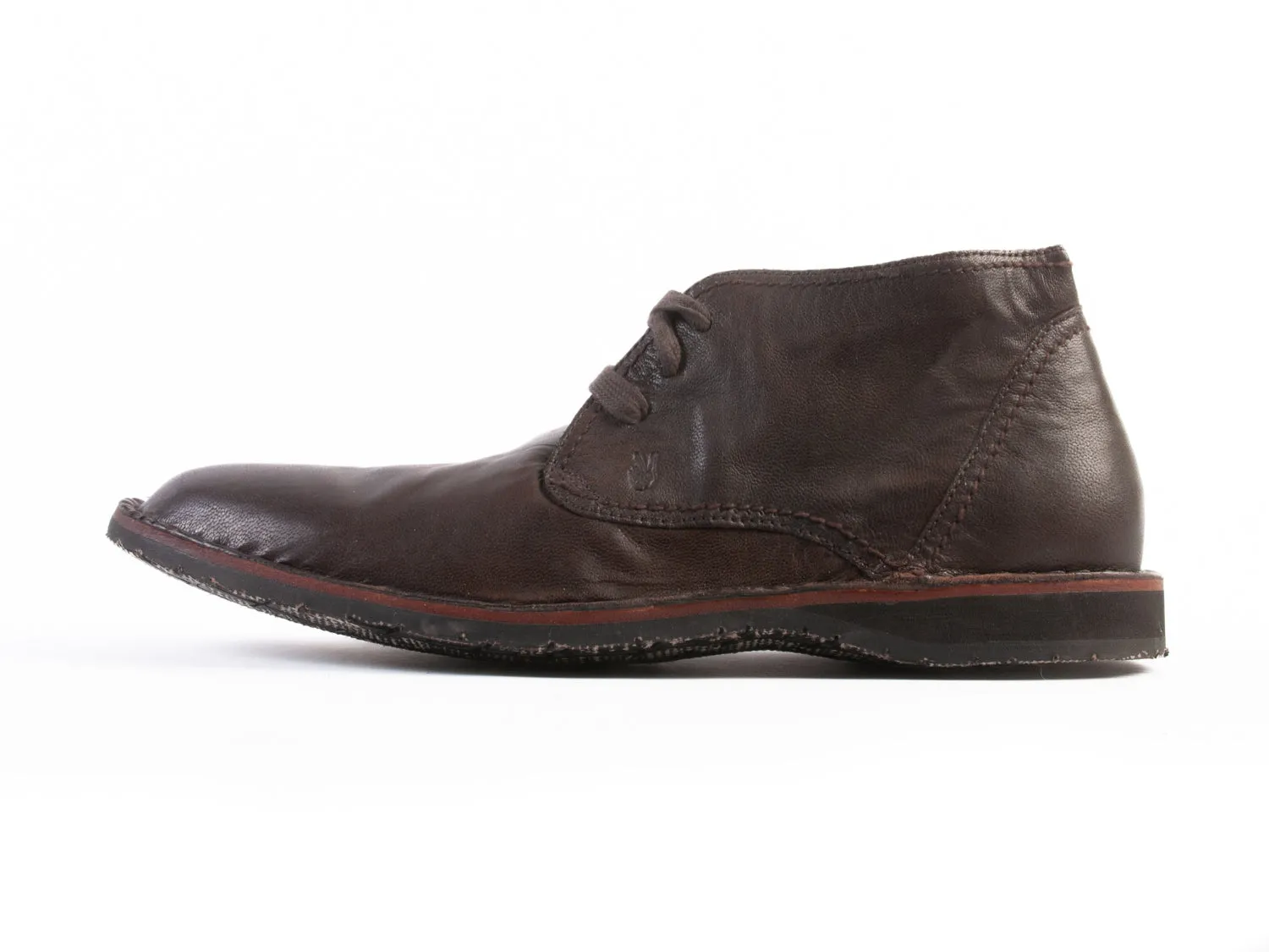 John Varvatos Brown Leather Hipster Chukka Boots