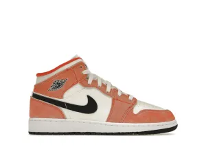 Jordan 1 Mid Se Orange Suede (Gs)