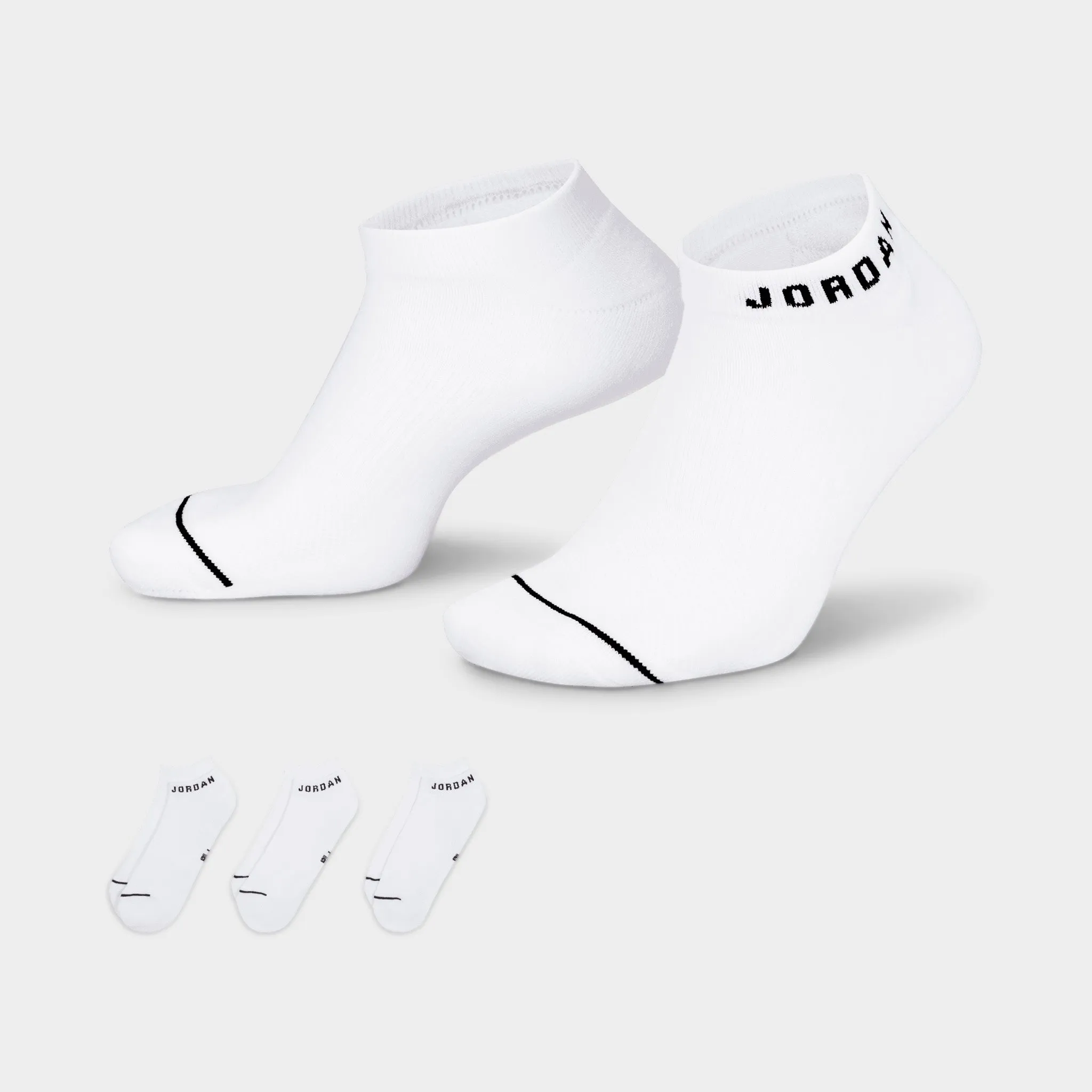 Jordan Everyday No-Show Socks (3 Pack) White / Black