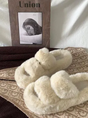 Joskaa Furry Platform Slippers
