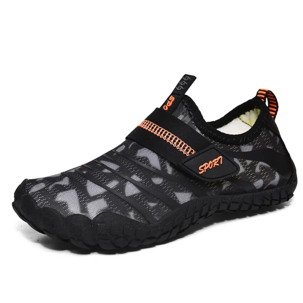 Kids Water Shoes Barefoot Quick Dry Aqua Sports Shoes Boys Girls Pattern Printed - Black Size Bigkid US2 = EU32