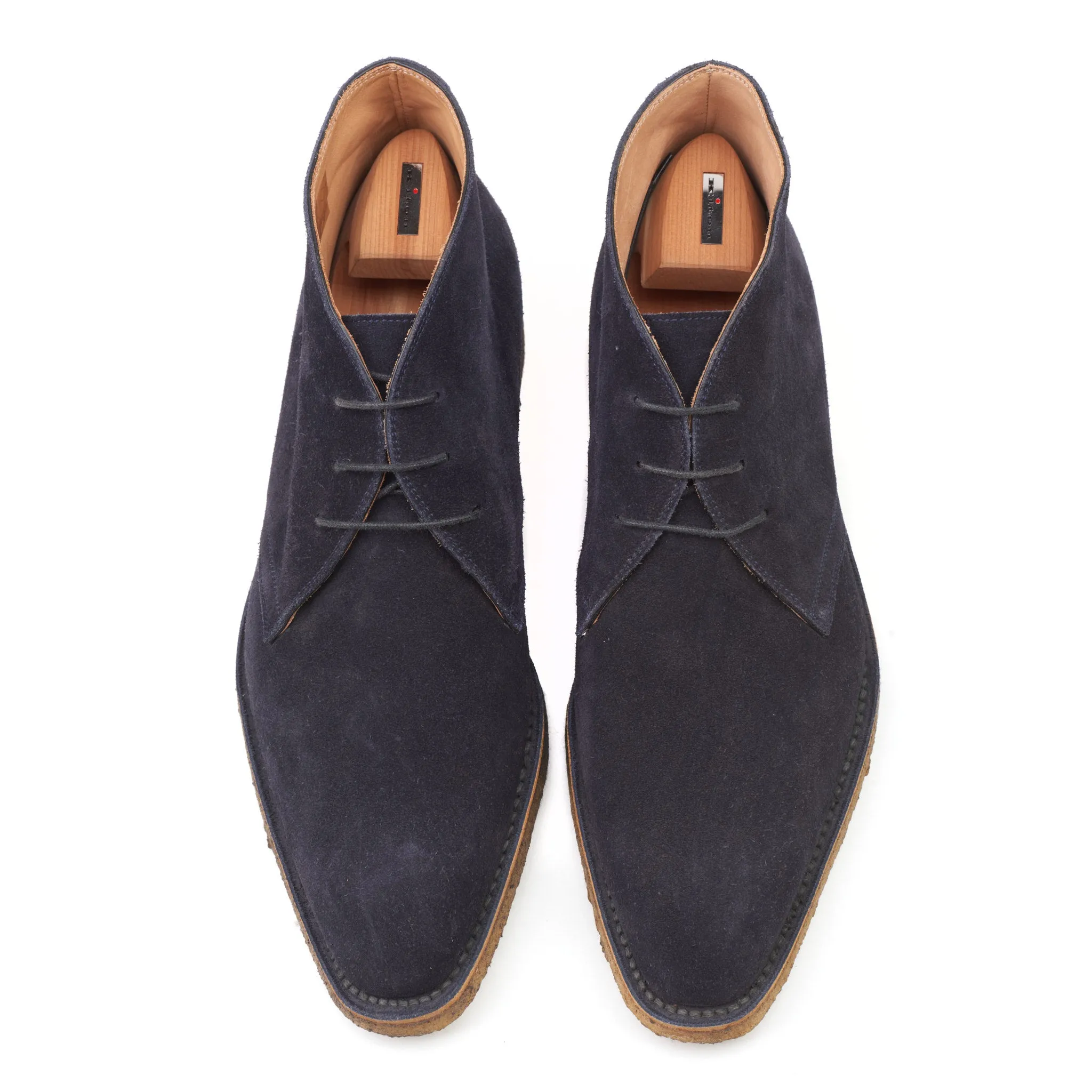 KITON Blue Suede Leather 3 Eyelet Ankle Chukka Boots Shoes NEW with Box 10.5
