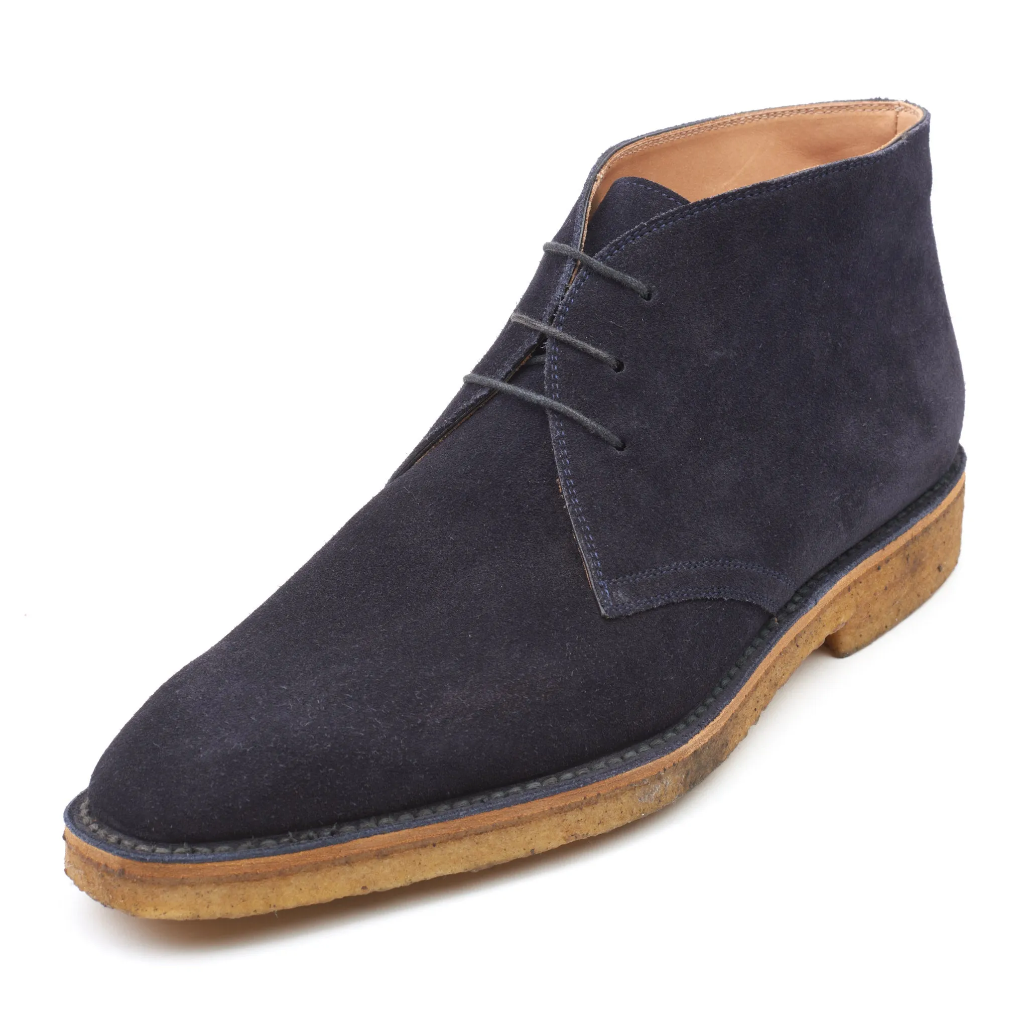 KITON Blue Suede Leather 3 Eyelet Ankle Chukka Boots Shoes NEW with Box 10.5