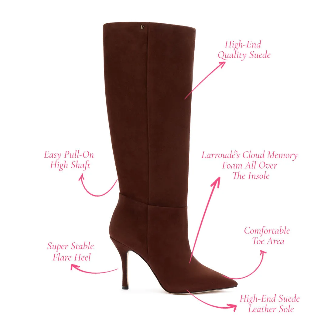 Larroude Kate Boot In Brown Suede