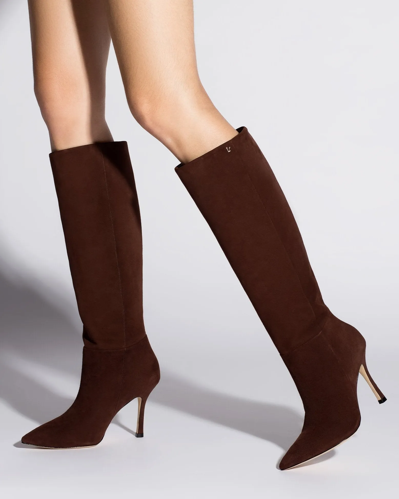 Larroude Kate Boot In Brown Suede