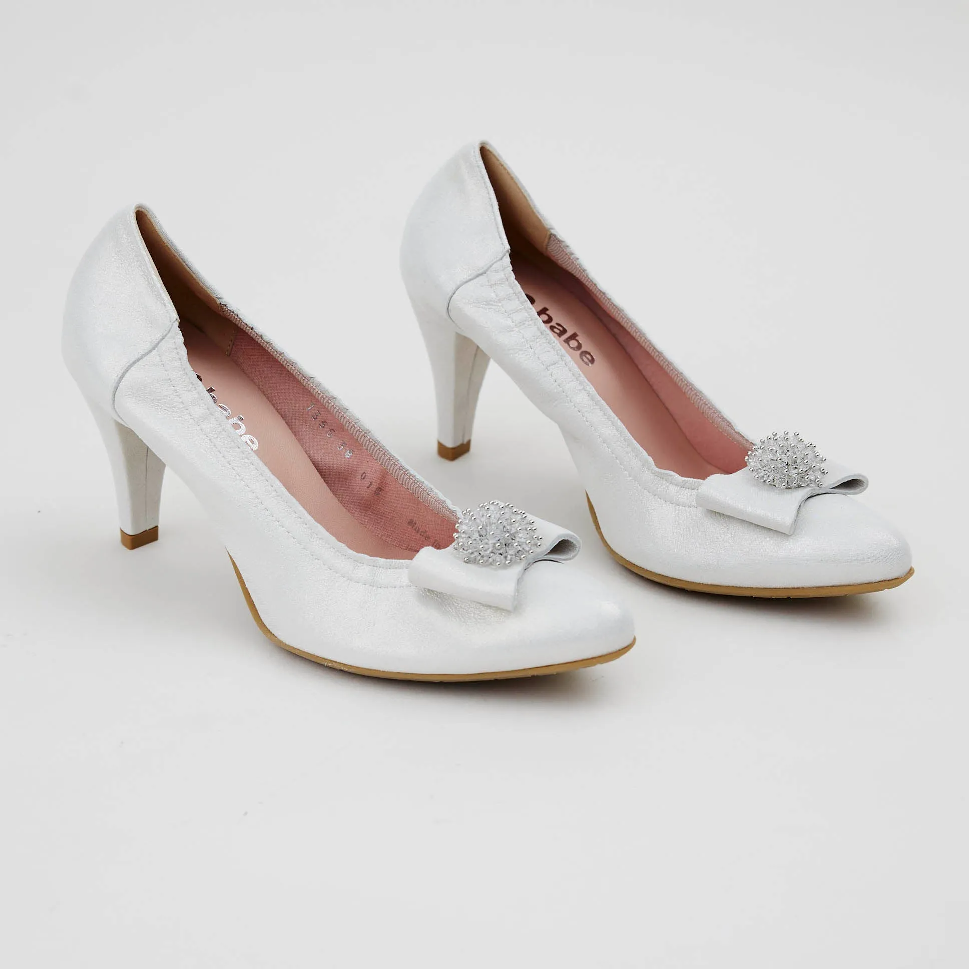 Le Babe White Silver Luce Leather Court Shoes