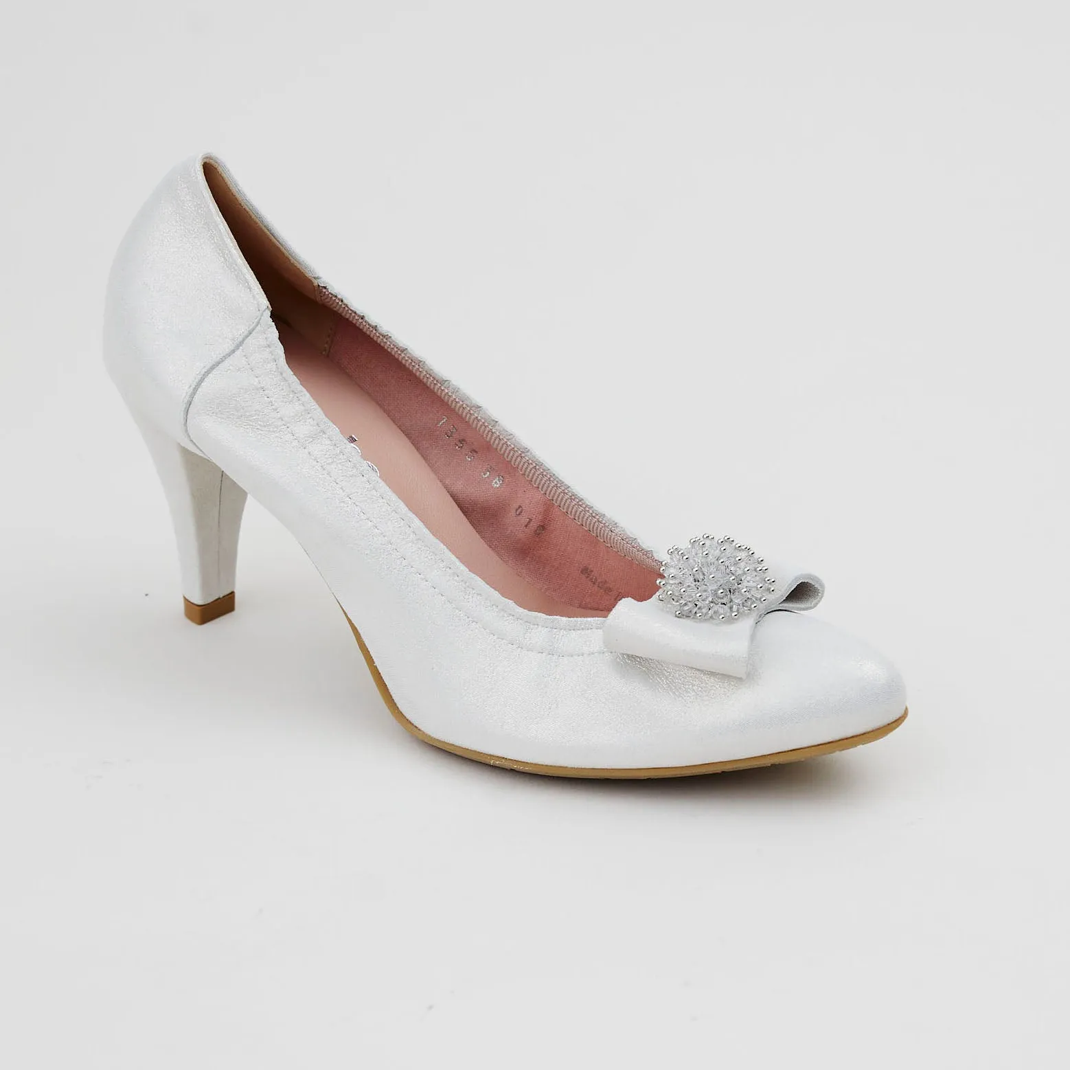 Le Babe White Silver Luce Leather Court Shoes