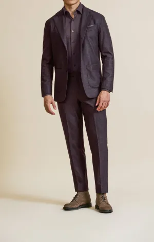 Loro Piana T-Way Merlot Flannel Merino Wool Stretch