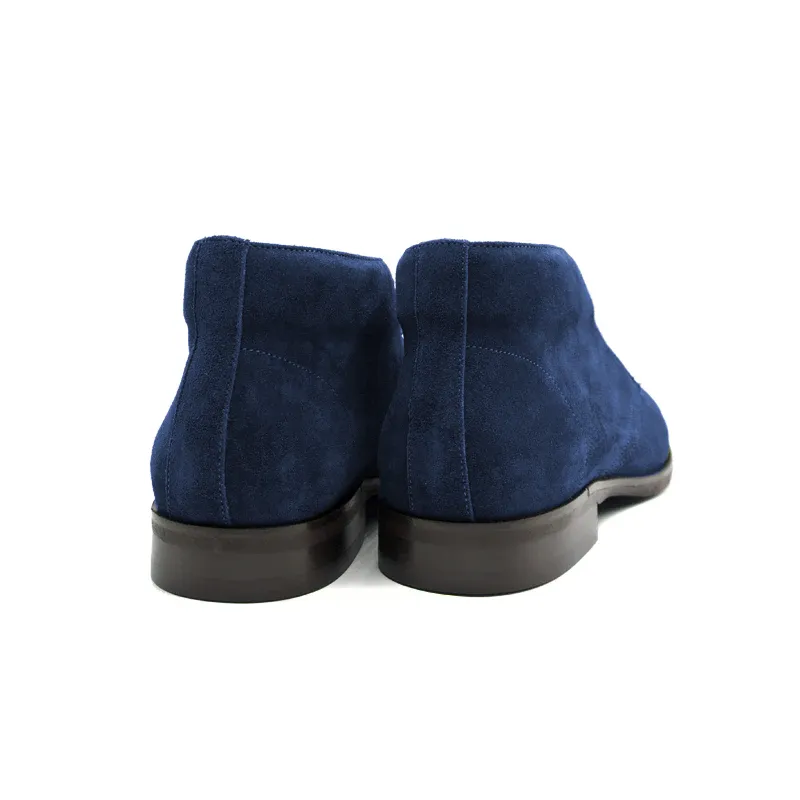 Marco Italian Sueded Calfskin Chukka Boot in Navy by Zelli Italia