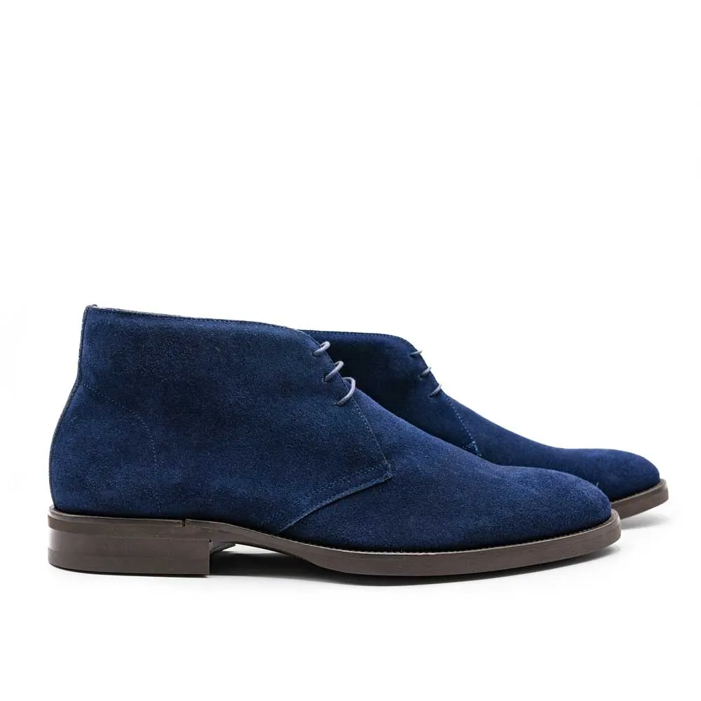 Marco Italian Sueded Calfskin Chukka Boot in Navy by Zelli Italia