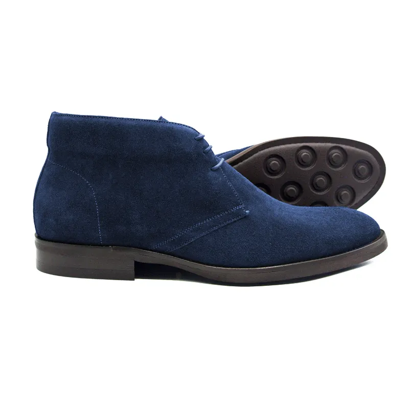 Marco Italian Sueded Calfskin Chukka Boot in Navy by Zelli Italia