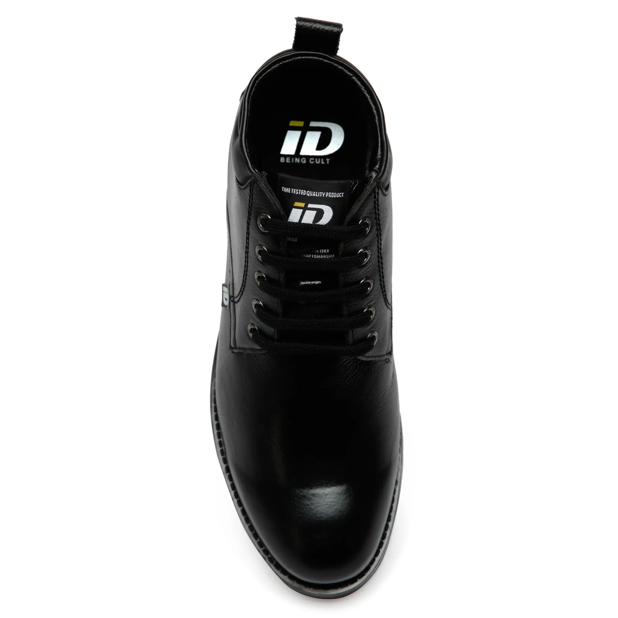 Men Black Solid Mid-Top Chukka Boots